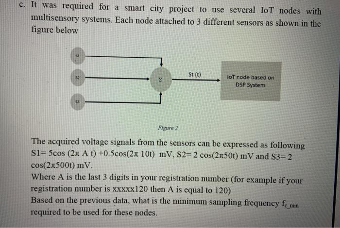 Solved c. It was required for a smart city project to use | Chegg.com