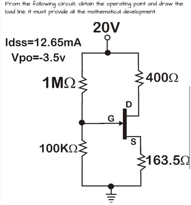 Solved From the following circuit, obtain the operating | Chegg.com