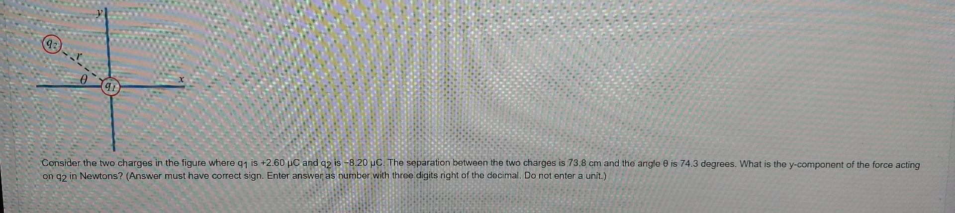 Solved 92 41 Consider the two charges in the figure where 91 | Chegg.com