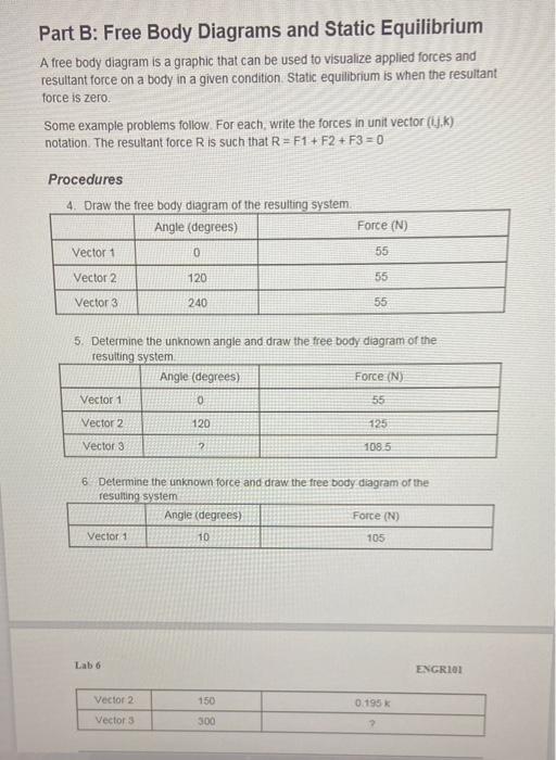 Solved Part B: Free Body Diagrams and Static Equilibrium A | Chegg.com
