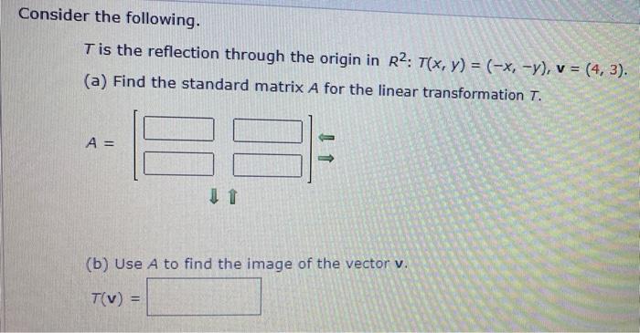 Solved Consider the following. Tis the reflection through | Chegg.com