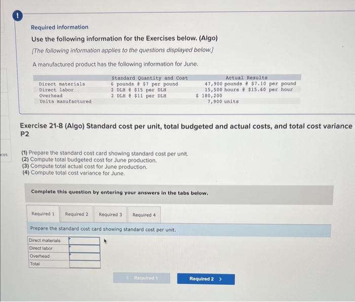 Solved Required information Use the following information