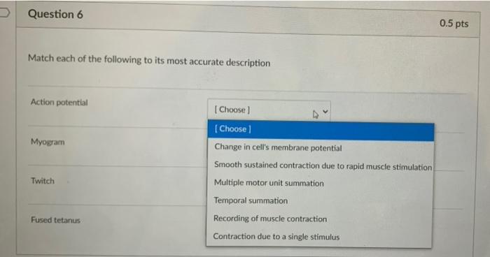 Solved 3 Question 1 0.5 pts Match each of the following type | Chegg.com