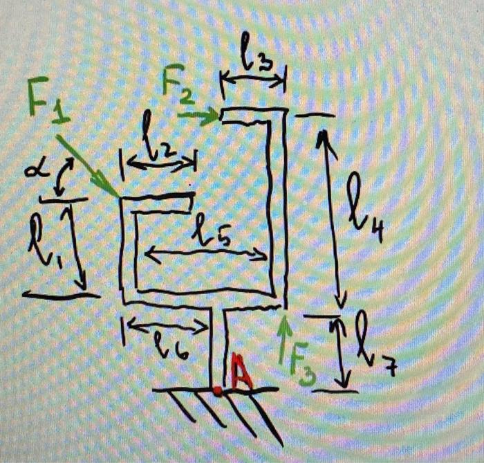 Solved Find Torque In Point A If F1 82 Kn F2 38 Kn F3