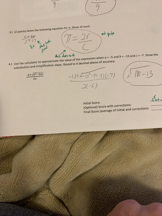 Solved 3.) (2 points) Solve the following equation for w. | Chegg.com
