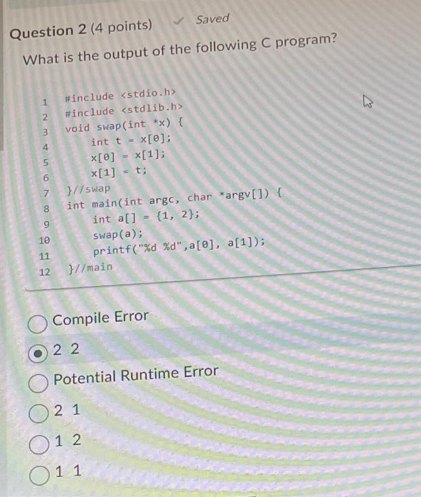 Solved What Is The Output Of The Following C Program? | Chegg.com