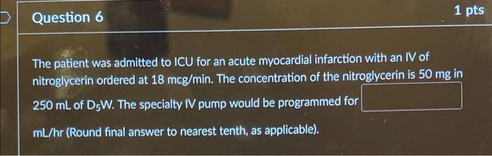 Solved The patient was admitted to ICU for an acute | Chegg.com