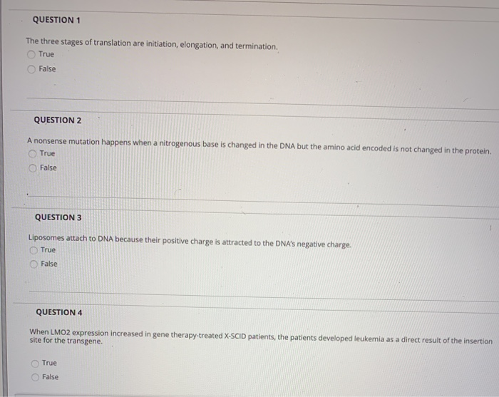 Solved QUESTION 1 The three stages of translation are | Chegg.com