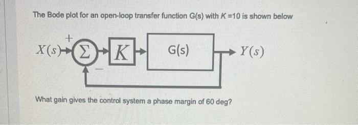 Solved The Bode plot for an open-loop transfer function G(s) | Chegg.com