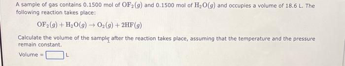 Solved A sample of gas contains 0.1800 mol of C2H4( g) and | Chegg.com