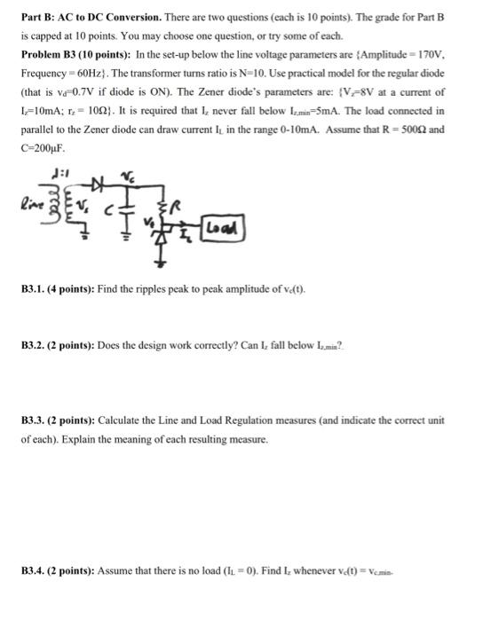 Solved Part B: AC to DC Conversion. There are two questions | Chegg.com