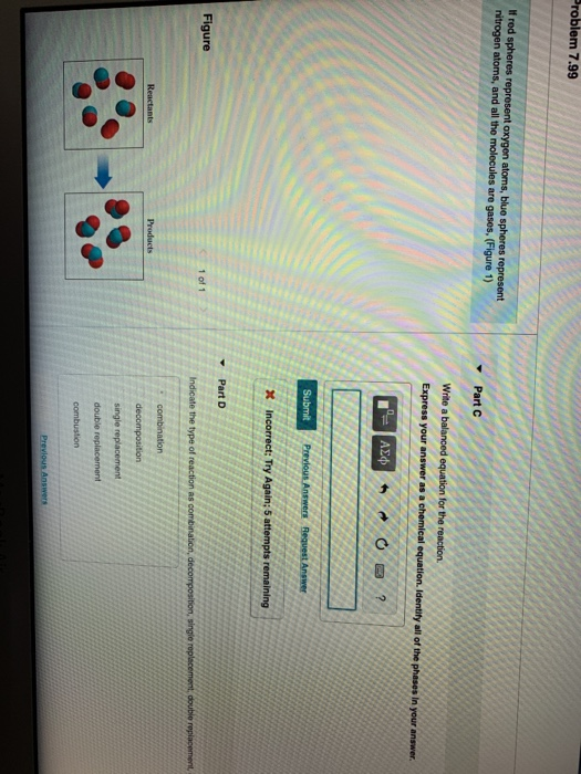 Solved Problem 7.99 red spheres represent oxygen atoms, blue