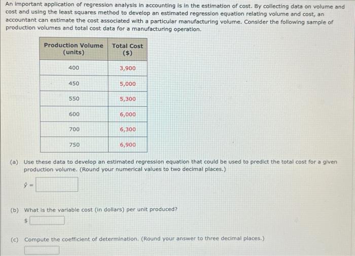 Solved An important application of regression analysis in | Chegg.com