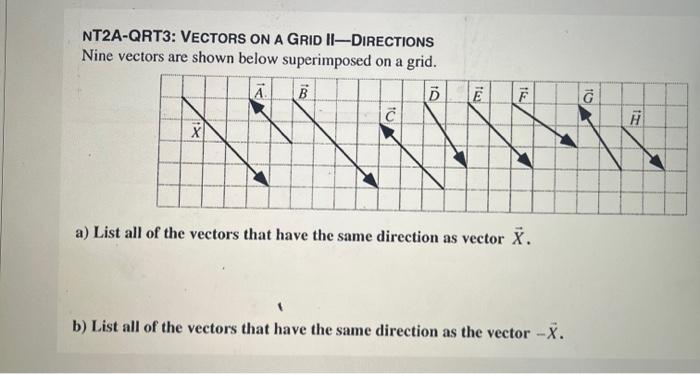 Solved NT2A-QRT3: VECTORS ON A GRID II-DIRECTIONS Nine | Chegg.com