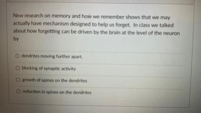 Solved New research on memory and how we remember shows that | Chegg.com