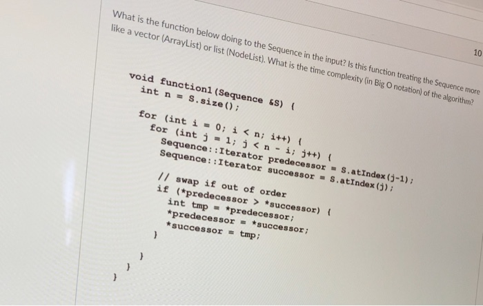 Solved What Is The Function Below Doing To The Sequence In | Chegg.com