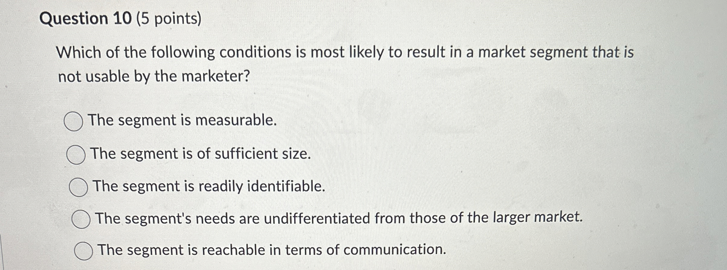 Solved Question 10 (5 ﻿points)Which of the following | Chegg.com