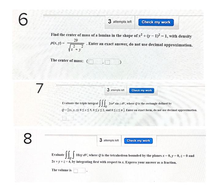 Solved 6 3 attempts left Check my work Find the center of | Chegg.com