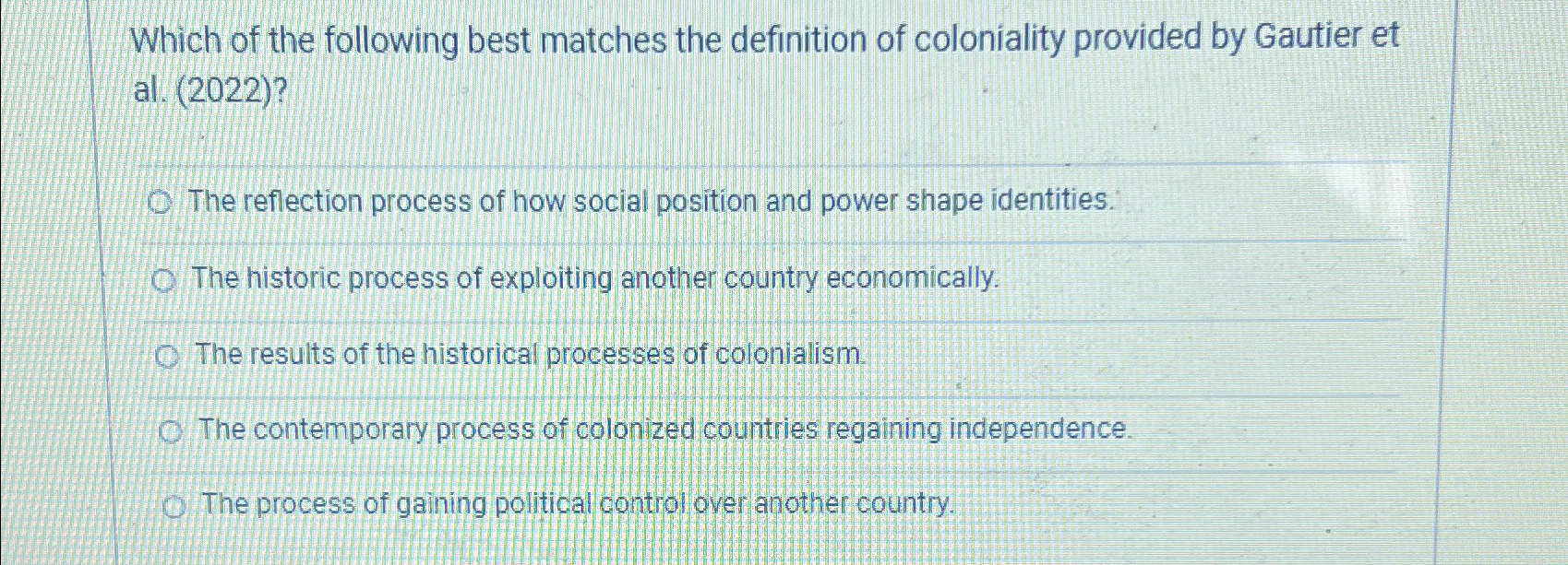 Solved Which of the following best matches the definition of | Chegg.com