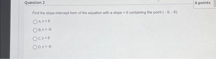 Solved Find The Slope-intercept Form Of The Equation With A | Chegg.com