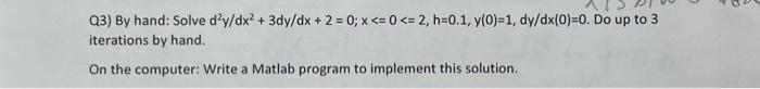 Solved please solve using matlab and include screenshot | Chegg.com