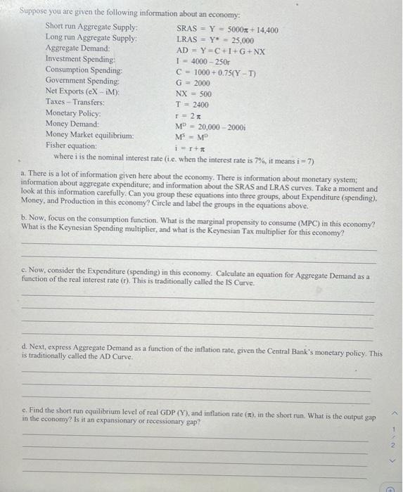 Solved Suppose you are given the following information about | Chegg.com