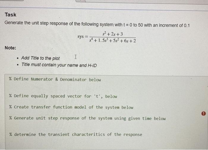 Solved Generate the unit step response of the following | Chegg.com
