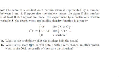 Solved The score of a student on a certain exam is | Chegg.com