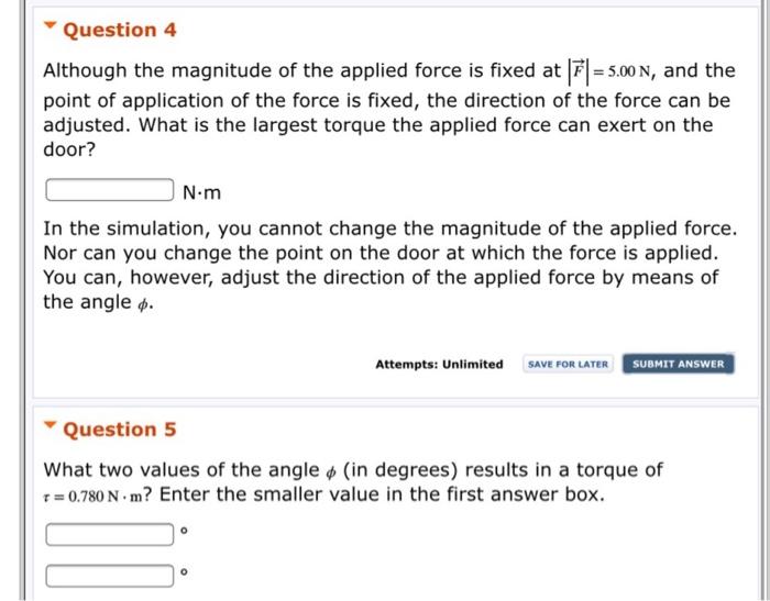 Solved Adjust Direction o of Applied Force (Degrees)