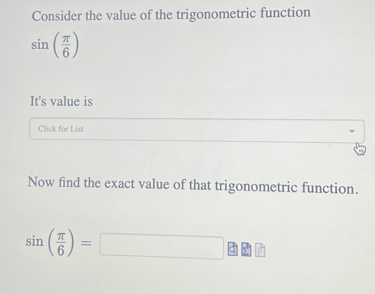 Solved Consider the value of the trigonometric | Chegg.com
