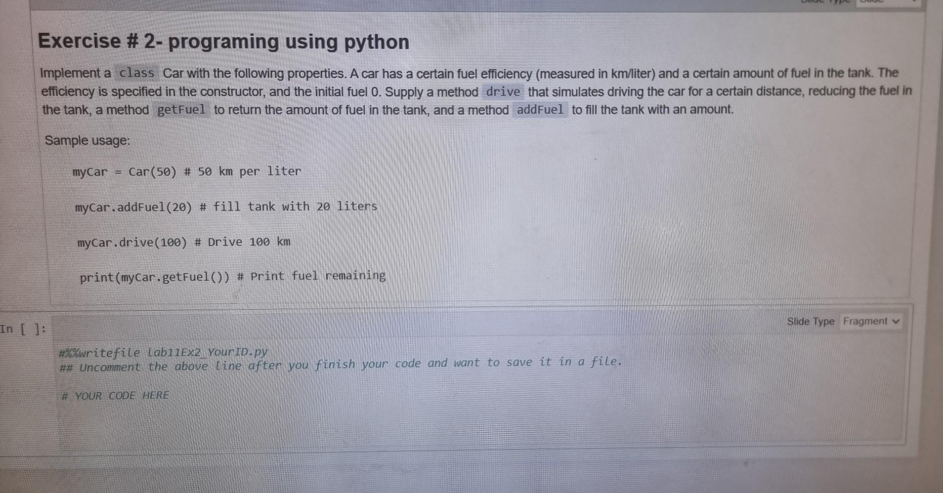Solved Exercise # 2-programing using python Implement a | Chegg.com