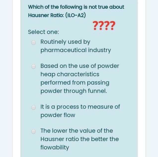 Solved Which of the following is not true about Hausner | Chegg.com