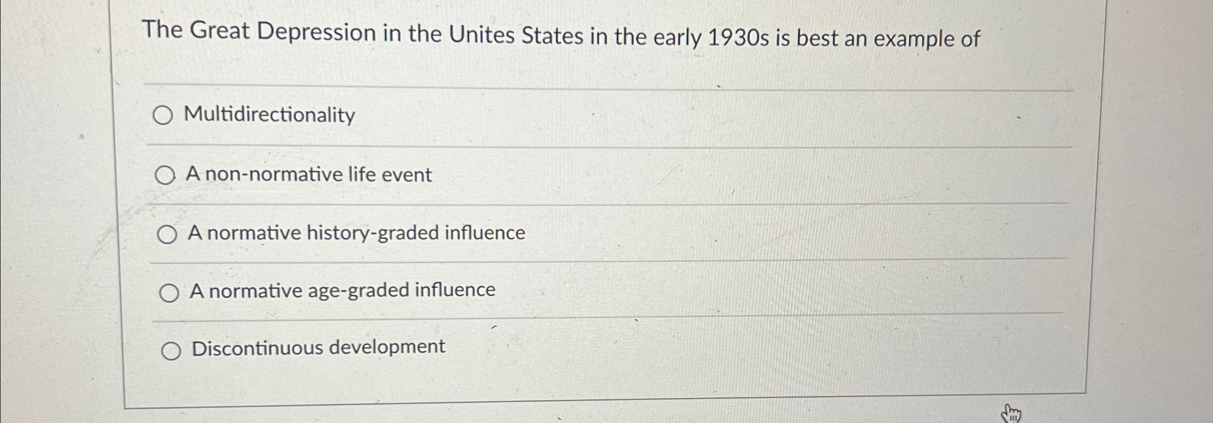 Solved The Great Depression in the Unites States in the | Chegg.com