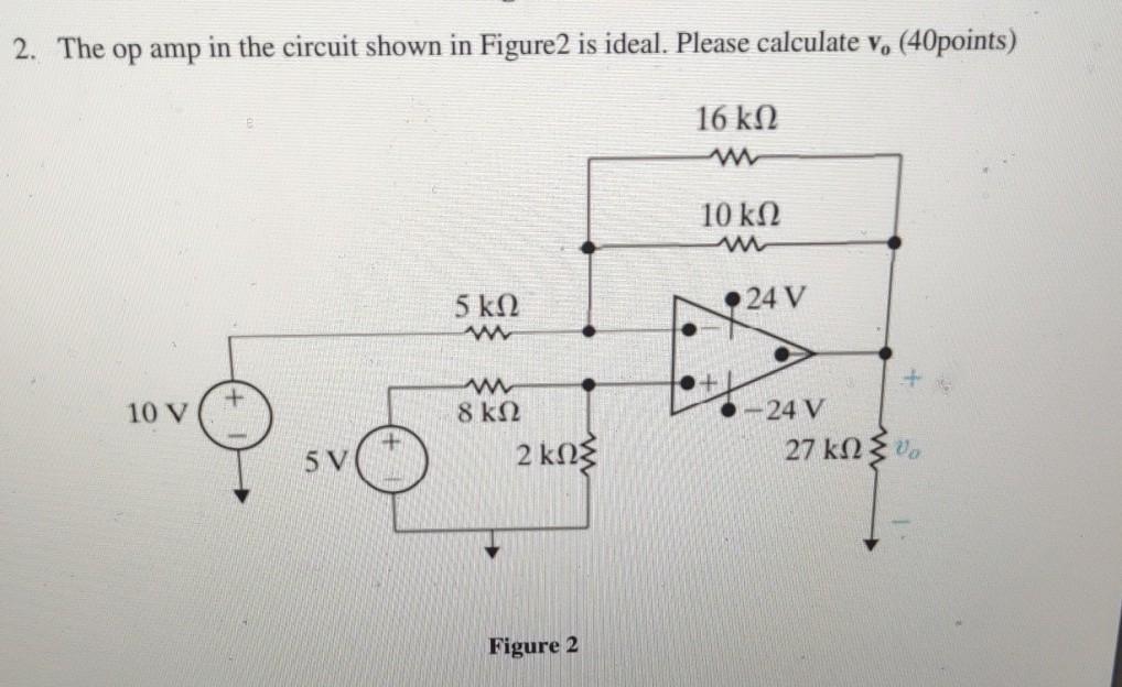 Solved 2. The op amp in the circuit shown in Figure2 is | Chegg.com