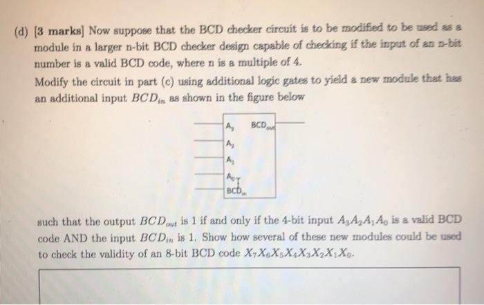 Solved 5. [10 marks) You are to design a circuit, called a | Chegg.com