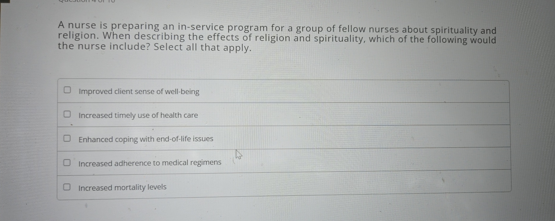Solved A nurse is preparing an in-service program for a | Chegg.com