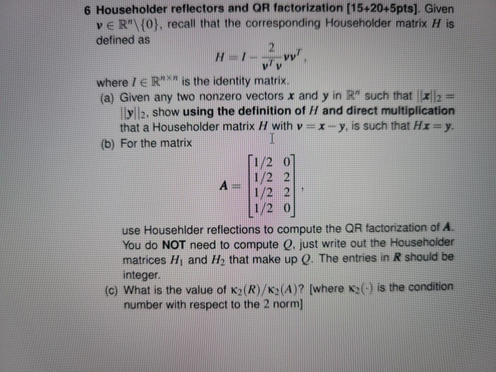 6 Householder reflectors and OR factorization