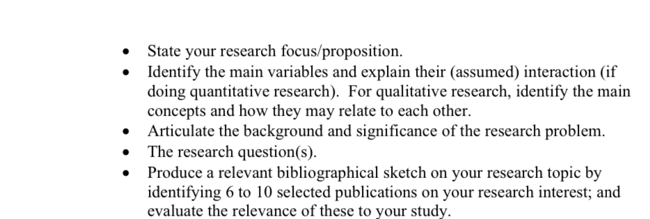 Solved State your research focus/proposition.Identify the | Chegg.com
