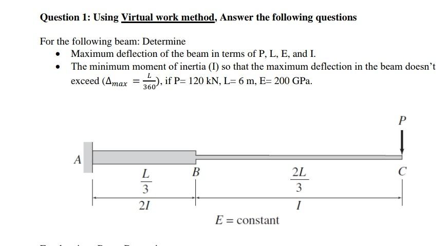Solved Question 1: Using Virtual work method, Answer the | Chegg.com