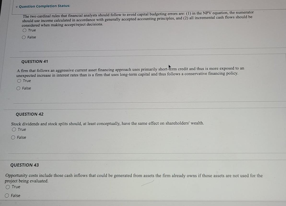Solved Question Completion Status The Two Cardinal Rules Chegg
