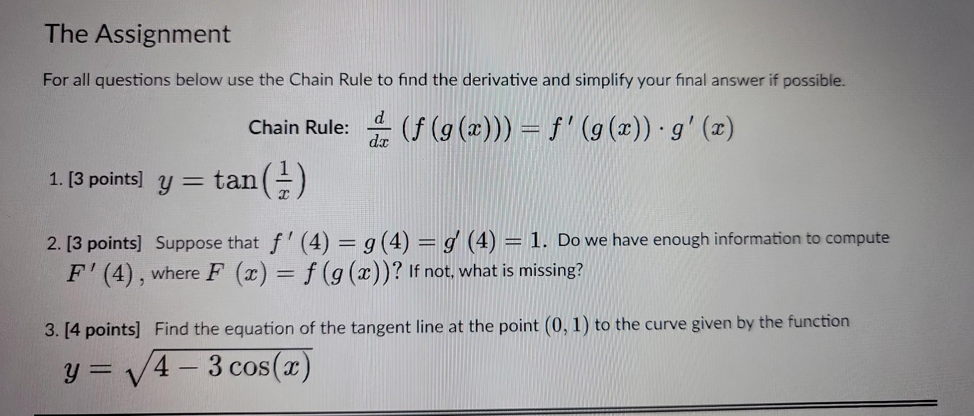 Solved The Assignment For all questions below use the Chain | Chegg.com