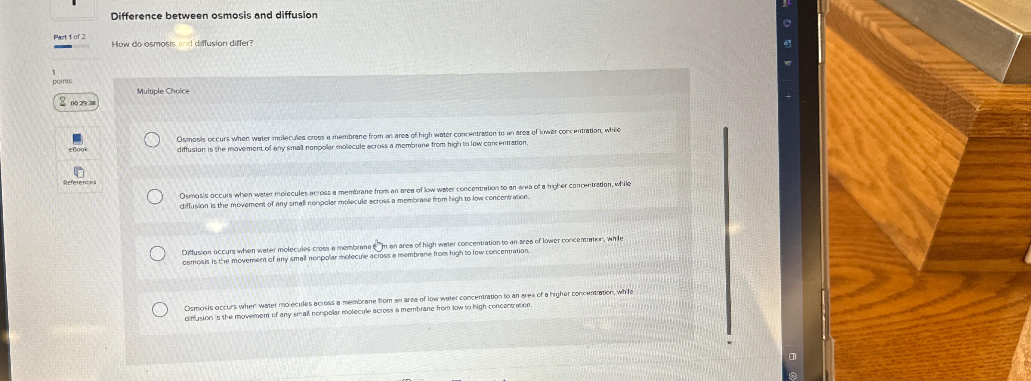 Solved Difference between osmosis and diffusionPart 1 ﻿of | Chegg.com