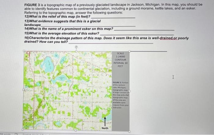 FIGURE 3 is a topographic map of a previously | Chegg.com