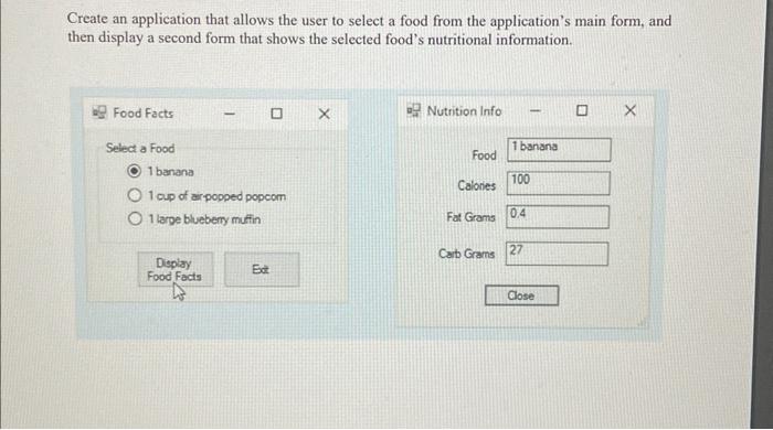 Solved Create an application that allows the user to select | Chegg.com