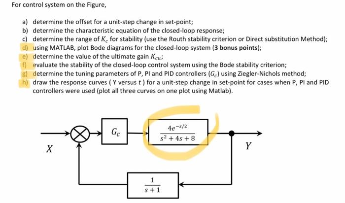 Solved For Control System On The Figure, A) Determine The | Chegg.com