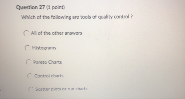 Solved Question 27 (1 point) Which of the following are | Chegg.com