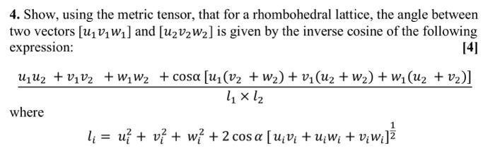 Solved 3. Show that for a hexagonal lattice, the length of a | Chegg.com
