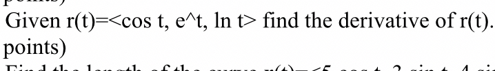 Solved Given r(t)= ﻿find the derivative of r(t)points) | Chegg.com