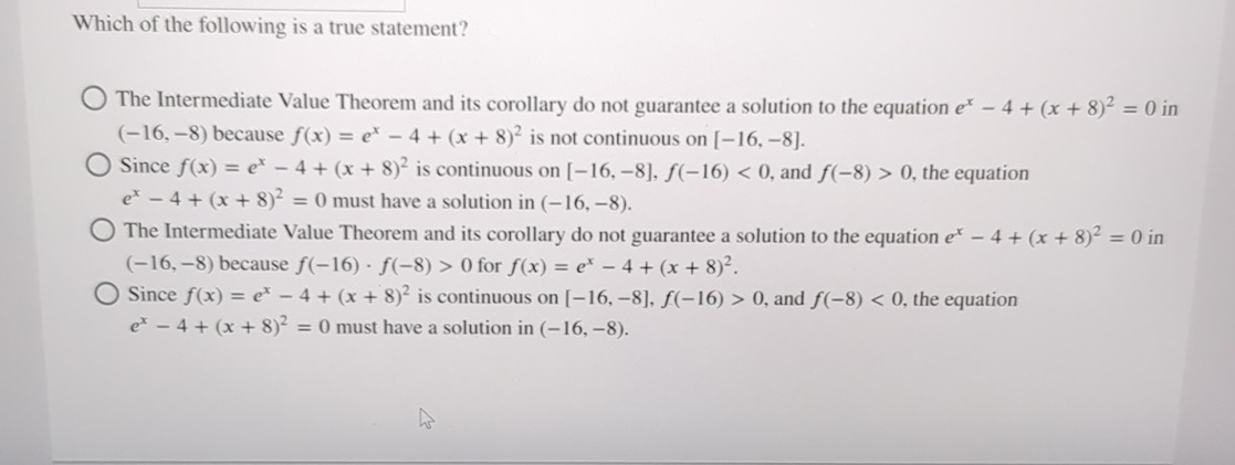 Solved Which of the following is a true statement?The | Chegg.com