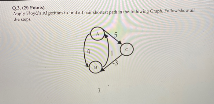 Solved 3 Apply Floyd’s Algorithm to find all pair shortest | Chegg.com